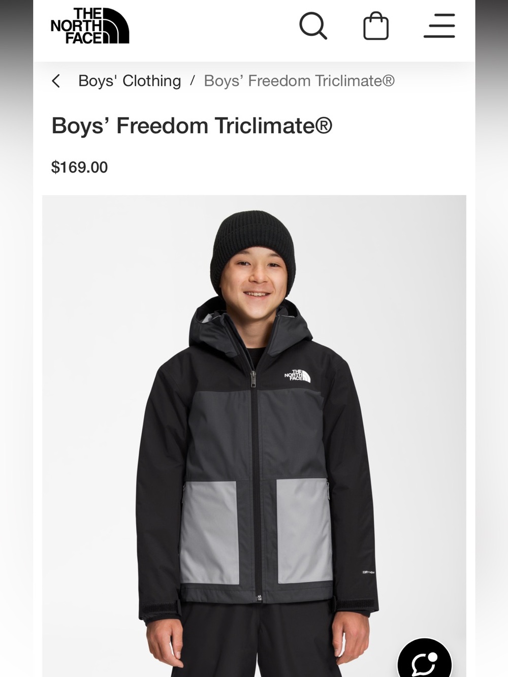 The North Face Boys' 3 in 1 coat size 7/8 years